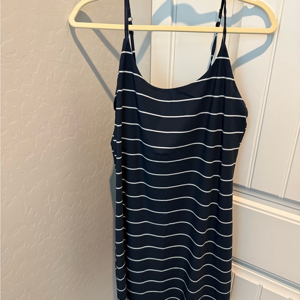 Abercrombie & Fitch Navy and White Striped Mini Dress - Picture 2 of 4